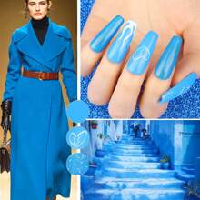 Coffret de poudre à ongles en acrylique : 8 couleurs, 10g chacune, poudre à ongles en acrylique bleue pour l'extension et la sculpture d'ongles en acrylique, convient pour les femmes pour les designs d'ongles à la maison et au salon