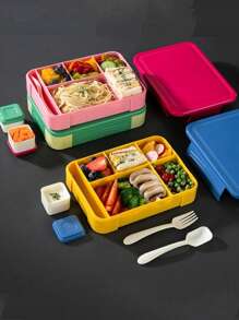 1 个午餐盒 - 4.8 杯大号便当盒，带 2 个隔层、4 个隔板、防漏、便携式手柄、可放入微波炉/洗碗机，适用于学校、工作、旅行、厨房、派对、母亲节礼物 - 彩色 - 查看 8