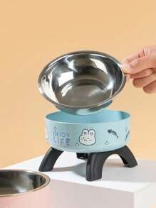 1 件装加高不锈钢猫/狗爱好者礼物和狗/猫妈妈喜爱宠物碗，带可爱图案 - 防滑、防溢设计，适合小型犬爱好者和狗妈妈喜爱 & 猫爱好者和猫妈妈喜爱 - 彩色 - 查看 5