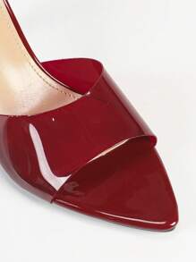 Women's Summer Fashion Sexy Transparent TPU High Heel Pointed Toe Slip-On Sandals, Suitable For Wedding, Party, Kitten Heels - Burgundy - View 8