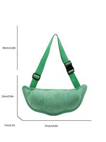 1 件女士大容量经典简约胸包手提包女式 PU 皮革单肩斜挎包手提包女孩时尚休闲风格包女士通勤手提包适合购物和通勤黑色绿色卡其色 - 彩色 - 查看 4