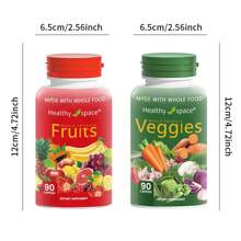 Balance Of Nature Fruits & Vegetables - Whole Food Supplement With Superfood Fruits & Vegetables For Women Men & Children - 90 Fruit Capsules 90 Vegetable  Capsules - Red-green - View 2