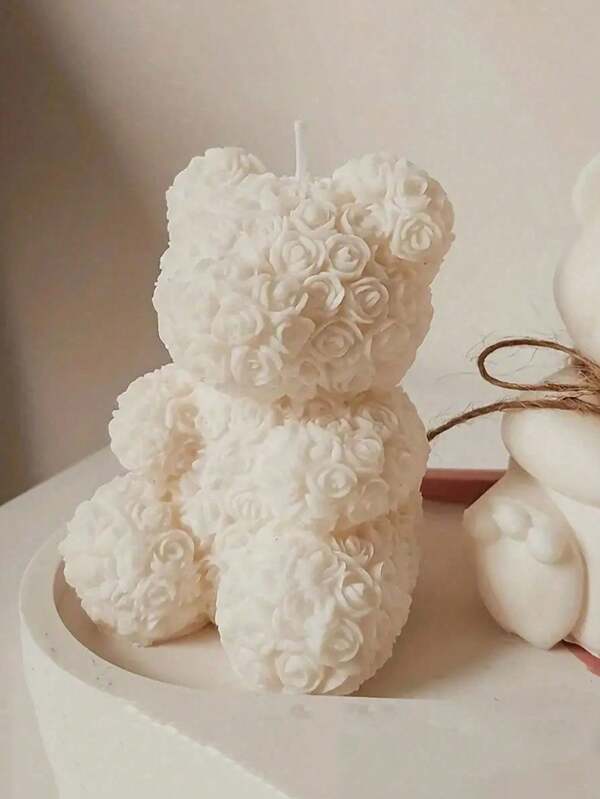 1 Stück Die neue Rosen-Bären Aromatherapie Kerze, hergestellt aus Sojawachs, mit niedlichen Tier-Designs wie Welpen, Kaninchen und Einhörner - perfekt als Geschenk, Heimdekoration oder Hochzeitsgeschenk, Kerze, Kerzen, Geschenk, Geschenke, Heimdekoration, Aromatherapie, Entspannung zum Schlafen, Geburtstagsdekoration, Geburtstagskerze