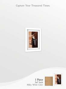 1pc Classic - Style Picture Frame In 5 Sizes (12x16, 11x14, 8x10, 5x7, 4x6 Inches) And 3 Elegant Colors (Matte Black, Milky White, Light Brown Wood - Toned) - Ideal For Living Room, Bedroom & Study Decor - Multicolor - View 18