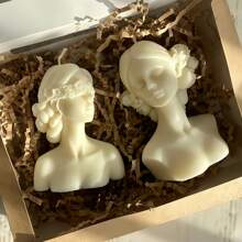 1pc 3D Candle Silicone Mold, Closed Eyes Girl And Blindfolded Girl Mold For DIY Jewelry, Gypsum Statue, Aromatherapy Candle, Resin Casting, Home Decor