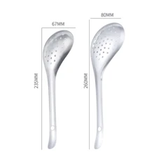 1pc Easy To Clean Restaurant Grade Kitchen Tool & Accessory, Stainless Steel Straining Ladle, Suitable For Dumplings, Noodles, Fishing, Frying Oil Draining - Multicolor - View 11