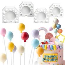 2pcs/Set Round Balloon Lollipop Molds Silicone Cake Pop Mold, 3d Fondant Clay Chocolate Candy Mold Diy Cake Decorations, Perfect For Chocolate, Fondant, And Cake Decorating Back To School