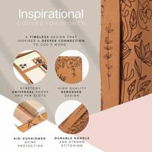 PU Leather Bible Covers For Women Large Size – Floral Bible Case For Women W/Storage – Durable Bible Carrying Case For Women - Bible Cover For Women - Large Bible Covers For Women (Brown)