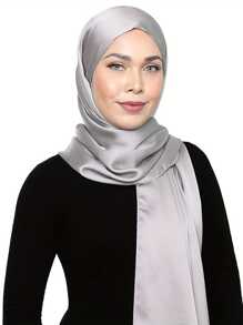 1 Stück natürliche Satin einfarbig Kopftuch Satin Hijab Frauen Kopf wickeln