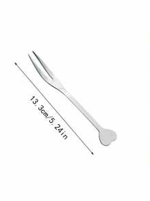 1 pieza Tenedor de fruta en forma de corazón de acero inoxidable creativo, palillos de fruta de moda, mini tenedores para pasteles y postres, pinchos para aperitivos