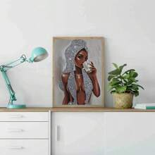 1pc 30x40cm DIY 5D Diamond Painting Kit - Elegant Woman With Glamorous Attire, Full Drill Round Acrylic Diamonds, Frameless Mosaic Art Embroidery Cross Stitch For Sophisticated Wall Decor, New Diamond Painting Kits