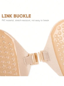 Invisible Push Up Bra Backless Strapless Bra Seamless Front Buckle Bra Underwear Women Self Adhesive Silicone Adhesive(Black + Apricot) - Multicolor - View 7