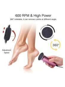 Eléctrico Removedor Callos Pedicure Exfoliante Lima Pies - Rosa - Ver 5