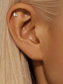 1PC 925 Sterling Silver Opal Marquise Water Drop Flat Back Cartilage Tassel Helix Piercing Fine Jewelry For Daily Wear Wedding Party Engagement Anniversary Valentine's Day