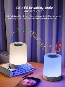 Premium 7-Color Tap Lamp Bluetooth Speaker, Handheld Touch Control TF Card Slot Speaker, High Quality Rechargeable Bass Booster Large Volume Tap Lamp Bluetooth Speaker