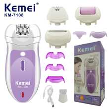 Depiladora eléctrica portátil recargable inalámbrica 4 en 1 KEMEI Km-7108 para el rostro, artefactos electrodomésticos KEMEI