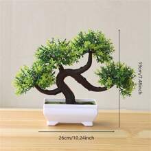 1PC Artificial Plants Bonsai Simulation Plant Potted Green Small Tree Plastic Bonsai Tree Home Office Decoration Gifts Birthday Graduation - View 6