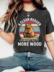 女士休闲短袖圆领 T 恤