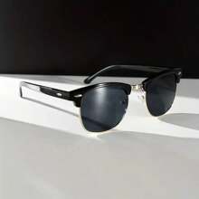 1 pieza Gafas de sol polarizadas retro, estilo remache de moda con protección UV para señoras - Dorado - Ver 5