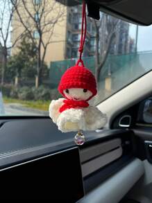 可爱的汽车吊饰，毛绒后视镜挂饰 - 彩色 - 查看 3