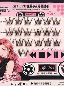 36pcs Single-Cluster Segmented C-Curled Glue-Free Reusable False Eyelashes, Natural Curl & Soft Tones, Magnify Eyes, Slouchy Starter Pack, Convenient For Daily Commute