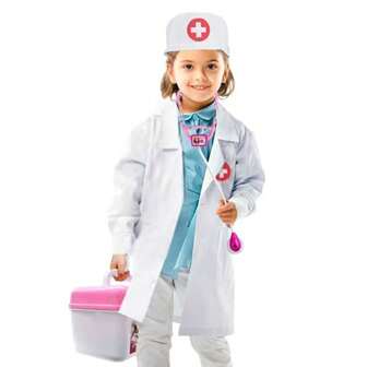 1 套儿童白色医生/护士制服（带帽子）、角色扮演服装