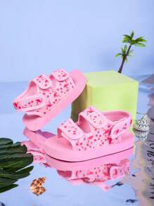 女童可爱泡沫拖鞋，时尚百搭，适合室内/室外日常穿着，多种场景，轻便，透气，防滑 - 粉色 - 查看 6