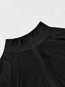 Women Modest Muslim Swimsuit Full Coverage Swimwear Islamic Hijab Swimming Burkini Swim Suit Solid Color Vacation - Black - View 10