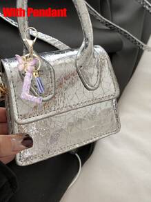 1pc Stone Pattern Handbag Mini Fashion Coin Purse Bag, Go Out Shopping Crossbody Small Square Bag Versatile Comfortable Fabric Adjustable Shoulder Strap, Light And Spacious Interior Space, Suitable For Daily Use