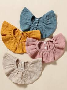 3 pièces/set bavoirs ronds pour bébé, bavoirs d'écoulement pour nouveau-nés, bavoirs d'alimentation absorbants en coton pour bébé