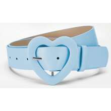 New Colorful Heart Shape Buckle Waist Belt, Fashion Versatile Decor For Dresses & Jeans - Big Love Buckle - View 10