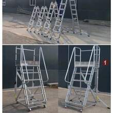 1 Pair Of Stabilizer Legs For Extension Ladders With Anti-Slip Rubber Feet, Supporting Up To 440 Lbs Load Capacity