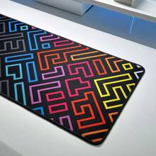 120 X 60 厘米厚鼠标垫，带缝合边缘，彩色桌垫 - 防滑橡胶底座，3 毫米厚度 - 黑色 - 查看 6