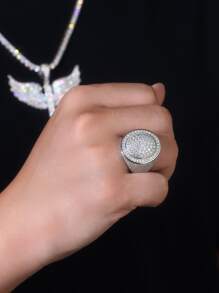 18K Gold Plated S925 Silver D/VVS1 Moissanite Hip-Hop King Ring, Elegant & Fashionable Jewelry For Men