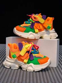 Contrast Color Running Shoes - Comfortable, Non-Slip, Durable, Suitable For Outdoor Running & Travel