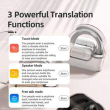 SENBOWE Language Translator Earphones Real Time, 2-Way Translation Earbuds In 144 Languages, Portable Translation Headset With APP For Music And Calling - Multicolor - View 3