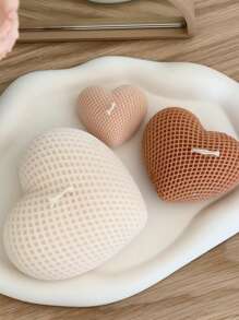 1 pezzo / 3 PZ Stampo in silicone a forma di cuore intrecciato di grandi / medie / piccole dimensioni, stampo per sapone fatto a mano, candela aromatica, decorazione atmosferica per festività, stampo in gesso per lavorazione artigianale, stampo in resina epossidica - Bianco - Visualizzare 9