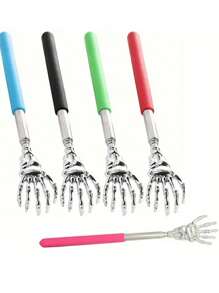 1/2 件不锈钢伸缩式背部抓痒器，配有舒适手柄 - 适合老年人和日常使用