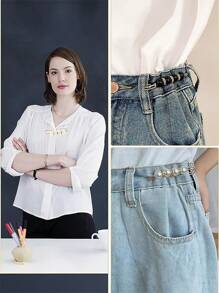 4 Pcs Fashion Pearl Brooch, Sweater Shawl Pearl Pin, Elegant And Fashionable, Enhance Your Elegant, Suitable For A Variety Of Occasions To Wear - Multicolor - View 8