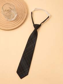 1pc 33cm Checkered Pre-Tied Tie For Teenagers & Children,  Student Necktie With Accessory For Festive Occasions, Performances, Suits & Dress Shirts