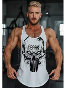 Men's Fitness Gym Tank Top White Shot - 白色 - 查看 1