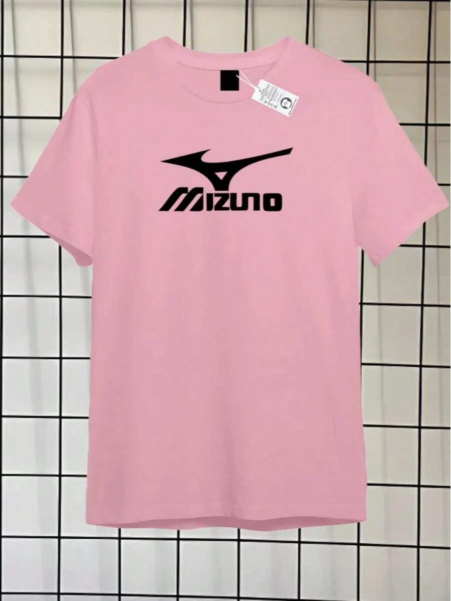T-SHIRT 100% COTTON SHIRT PRINT MIZZU TENNIS TOP - 淺粉色 - 查看 1