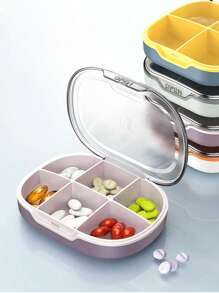 1pc Portable 4/6 Grid Transparent Pill Box Organizer