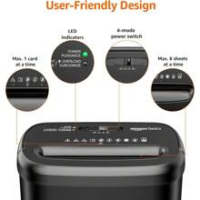 Basics Trituradora de corte transversal de 8 hojas para papel y tarjetas de crédito - Negro - 8 hojas (Modelo nuevo - Blanco) - Ver 6