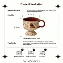 Retro Japanese Snow Ice Cream Ceramic Mug, Cute Milk Coffee Cup With Highly Attractive For Breakfast - Coffee Brown - View 5