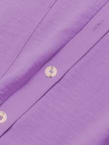 Astylish 女士纯色半袖纽扣领宽松超大短裤连体衣带口袋夏季服装