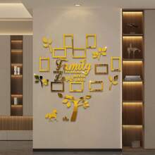 亚克力镜面贴纸相框树墙装饰贴纸独角兽家庭相框，空间装饰办公室装饰，亚克力镜面墙贴 - 彩色 - 查看 8