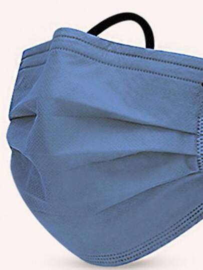 10pcs Plus Size Wide Ear Loop White Disposable Facemasks, Extra Large & Wide, Slimming