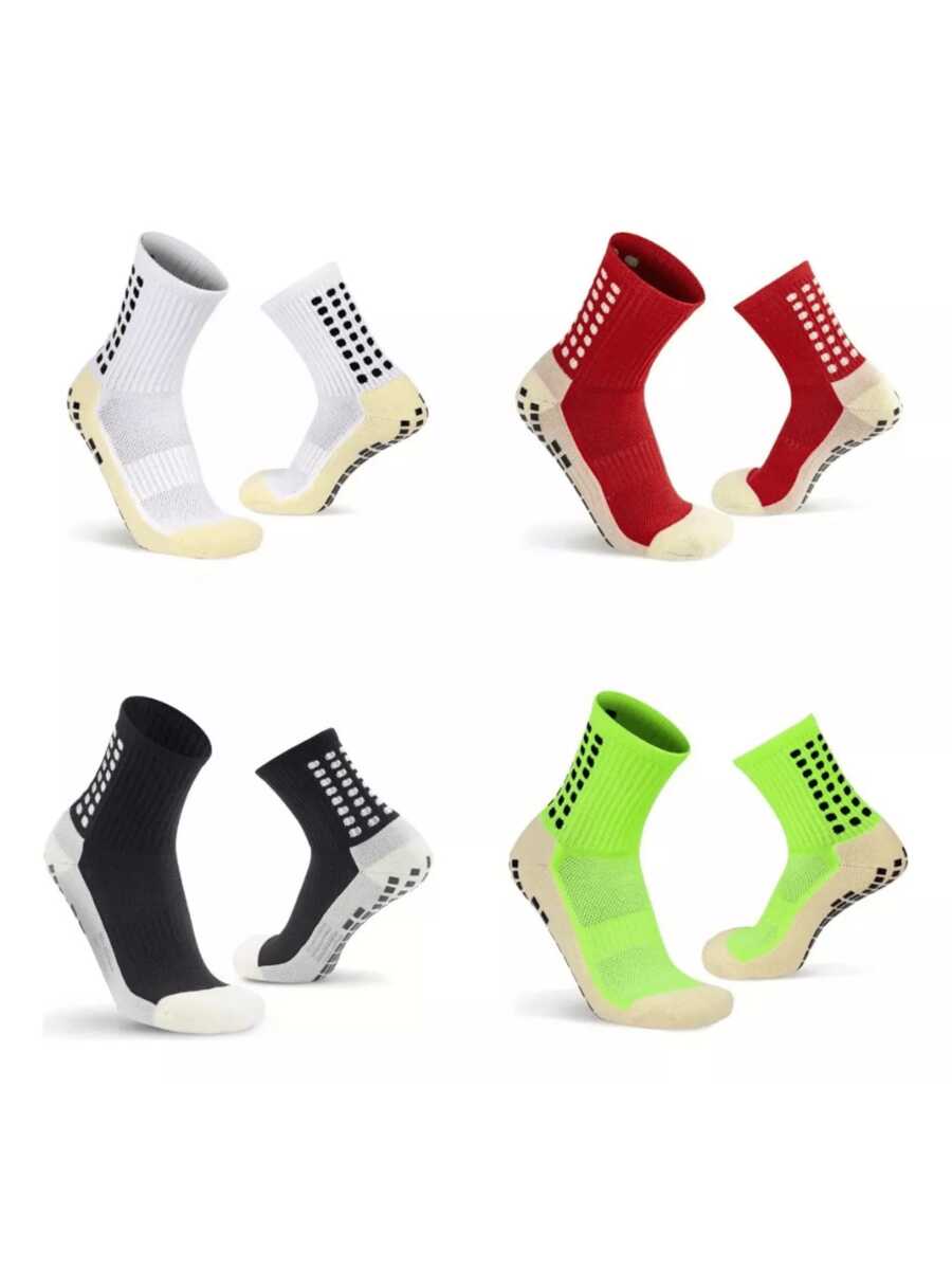 Meia Antiderrapante Futebol Adulto Unissex Esportiva Academia Esporte - Multicolorido - Visão 1