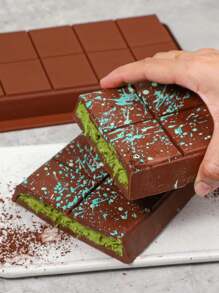 1pc Large Thick Silicone Chocolate Bar Mold, DIY Cake Baking Tool, Large Chocolate Candy Bar Mold - Dark Brown - View 7